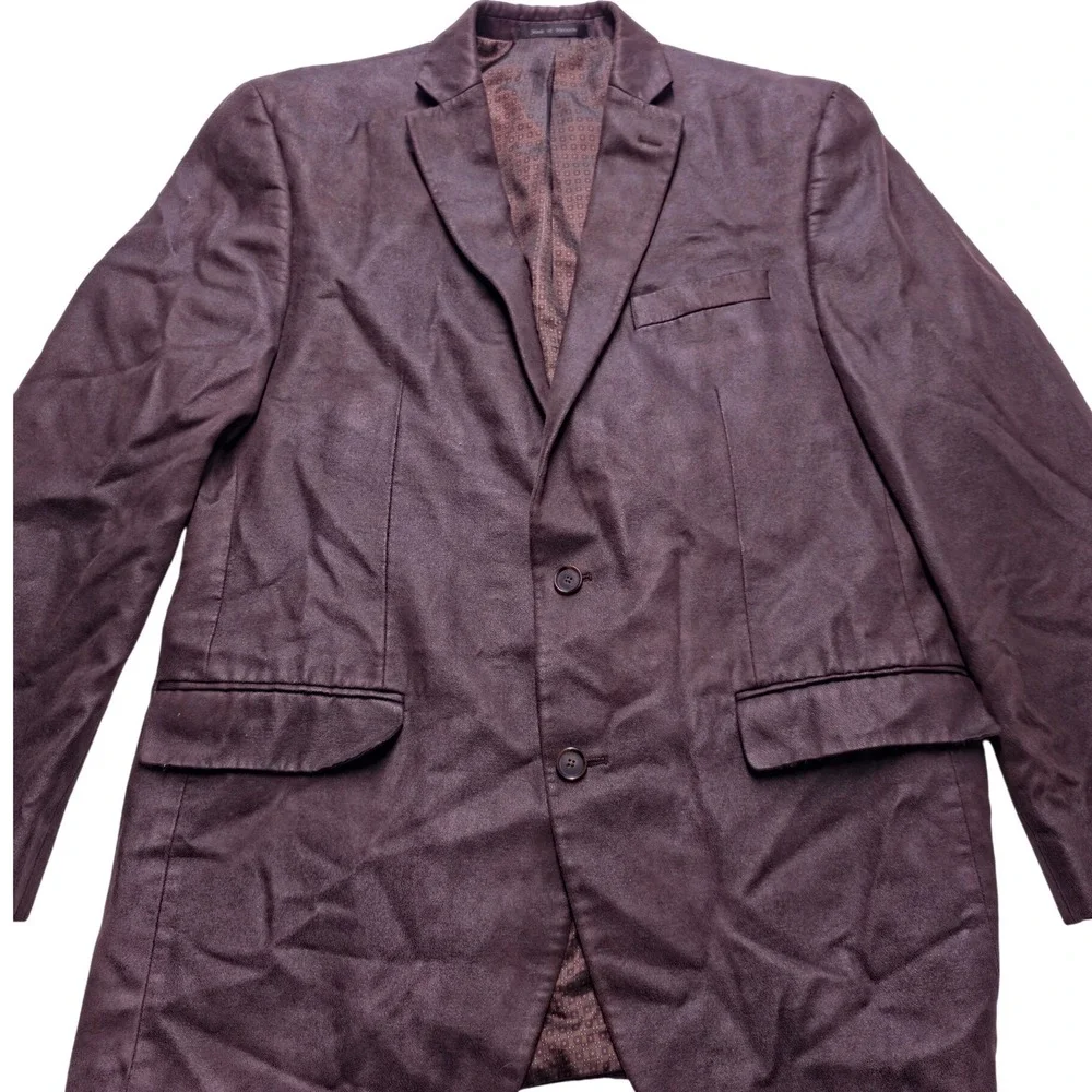 Michael Kors Men's Brown Faux Leather Blazer Sport Coat Size 42L